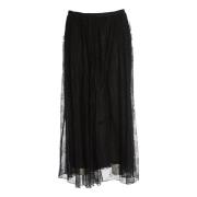 Zwarte Kant Midi Rok Aw24 Rotate Birger Christensen , Black , Dames