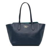 Pre-owned Leather totes Gucci Vintage , Blue , Dames