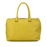 Pre-owned Leather totes Bottega Veneta Vintage , Yellow , Dames