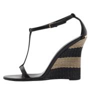 Pre-owned Leather sandals Burberry Vintage , Black , Dames