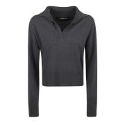 Antracietgrijze V-hals Gebreide Trui Sweatshirt Federica Tosi , Gray ,...