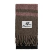 Gestreepte Mohair Sjaal met Franjes Marni , Brown , Unisex