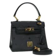 Pre-owned Leather handbags MCM Pre-owned , Black , Dames