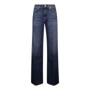 Jeans Straight Pre-owned 7 For All Mankind , Blue , Dames