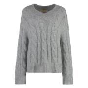 Alpaca Blend V-Neck Sweater Michael Kors , Gray , Dames