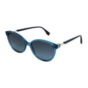 Blauwe Metalen Zonnebril voor Vrouwen Fendi , Blue , Dames