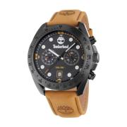 Heren Analoog Quartz Horloge Carrigan Dual Time met Leren Band Tdwgf22...