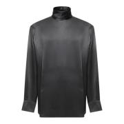 Zwarte hoge hals lange mouw shirt Dolce & Gabbana , Black , Heren