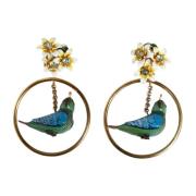 Gouden Kristalvogel Hoepeloorbellen Dolce & Gabbana , Yellow , Dames