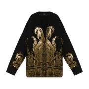 Losvallende cardigan met glanzende print Etro , Black , Dames