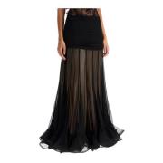 Zijden Chiffon Maxi Flouce Rok Zimmermann , Black , Dames