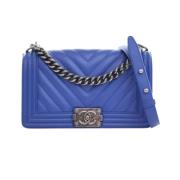 Pre-owned Leather handbags Chanel Vintage , Blue , Dames