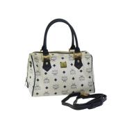 Pre-owned Leather handbags MCM Pre-owned , White , Dames