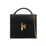 Pre-owned Leather handbags Hermès Vintage , Black , Dames