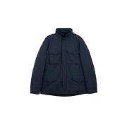 Blauwe Field Jacket Vento Gevoerd Aspesi , Blue , Heren