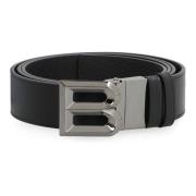 Verstelbare leren riem, omkeerbaar, glad en korrelig Bally , Black , H...