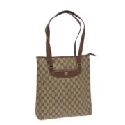 Pre-owned Leather totes Gucci Vintage , Beige , Dames