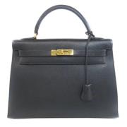 Pre-owned Leather handbags Hermès Vintage , Black , Dames