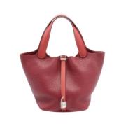 Pre-owned Leather handbags Hermès Vintage , Red , Dames