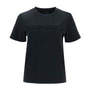 Logo Patch Crew Neck Katoenen T-shirt Marc Jacobs , Black , Dames