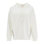 Contrast Piping Boxy Hoodie Max Mara , White , Dames