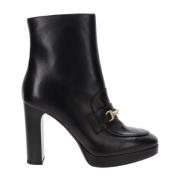 Leren Dames Enkellaarzen Nerogiardini , Black , Dames