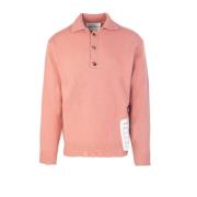 Roze Polo Sweater Chic Geribbeld Amaránto , Pink , Heren