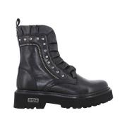 Zwarte leren enkellaarzen Cult , Black , Dames