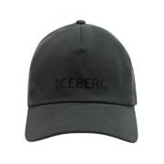 Baseballpet met contrasterend logo Iceberg , Gray , Heren