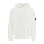 Geborstelde katoenen hoodie met kangoeroezak C.p. Company , White , He...