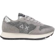 Glitter Mesh Sneakers met stoffen veters Sun68 , Gray , Dames