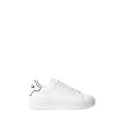 Witte Leren Sneakers Moderne Stijl Gaëlle Paris , White , Heren