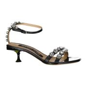 Zwarte kristalsandalen voor vrouwen Sergio Rossi , Black , Dames