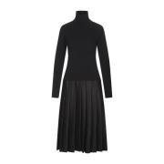 Zwarte Coltrui Flanellen Jurk Fabiana Filippi , Black , Dames