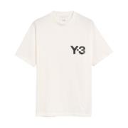 Klassiek katoenen T-shirt met bedrukt logo Y-3 , White , Heren