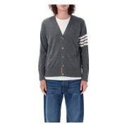 Klassieke V-hals Vest Grijs Gebreide Kleding Thom Browne , Gray , Here...