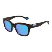 Stijlvolle zonnebril in Havana/Blauw Gucci , Black , Heren