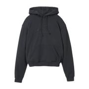 Zwarte Katoenen Hoodie met Logo Marc Jacobs , Black , Dames