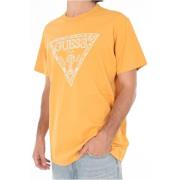 Geborduurd katoenen logoshirt - Driehoek Guess , Yellow , Heren