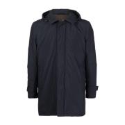 Stijlvolle parka met capuchon en ritssluiting Barba , Blue , Heren