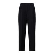 Zwarte Wol Straight Leg Broek Max Mara Weekend , Black , Dames