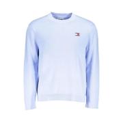 Blauwe Katoenen Trui Geborduurd Logo Tommy Hilfiger , Blue , Heren