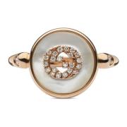 Interlocking ring in roze goud, mop, diamant, gg pavé Gucci , Yellow ,...