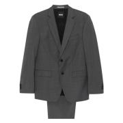 Slim Fit Wollen Pak met 2 Knopen Hugo Boss , Gray , Heren