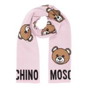 Abstract Multicolor Wollen Sjaal Moschino , Pink , Dames