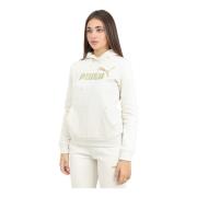 Glitter Logo Hoodie Wit Vrouwen Puma , White , Dames