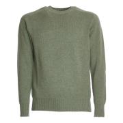 Groene Crew-Neck Sweater Aw24 Malo , Green , Heren