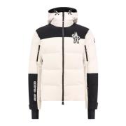 Recco Technology Gewatteerde Hoodie Jas Moncler , White , Heren