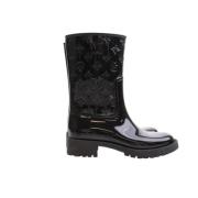 Pre-owned Leather boots Louis Vuitton Vintage , Black , Dames