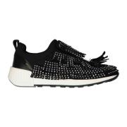 Zwarte Kristal Sneakers Aw23 Sergio Rossi , Black , Dames